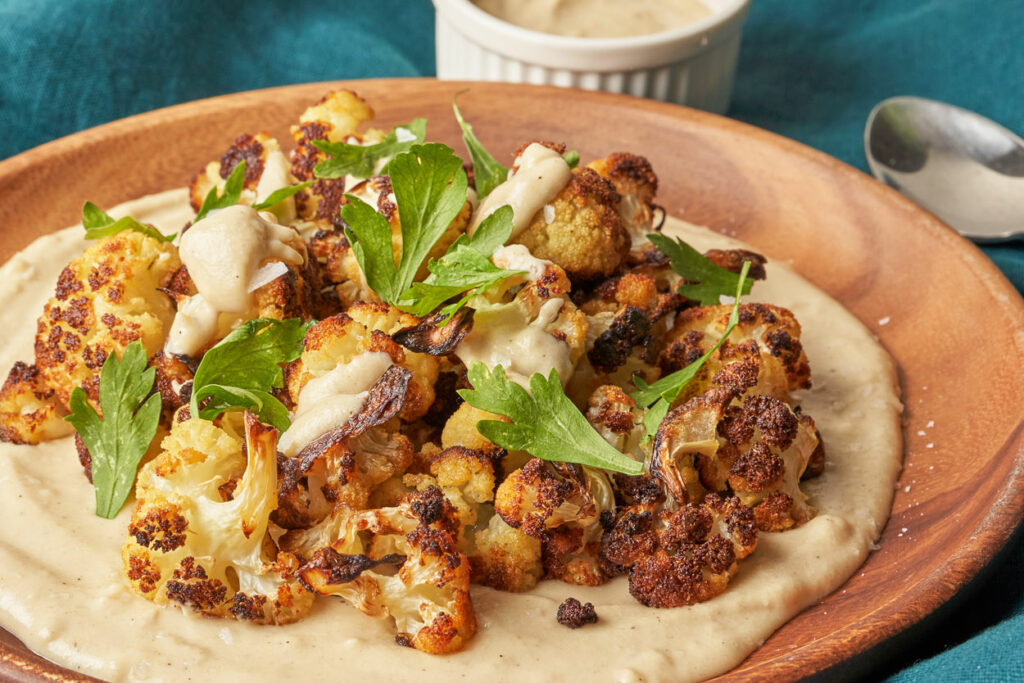 Roasted Cauliflower with Tahini Dressing